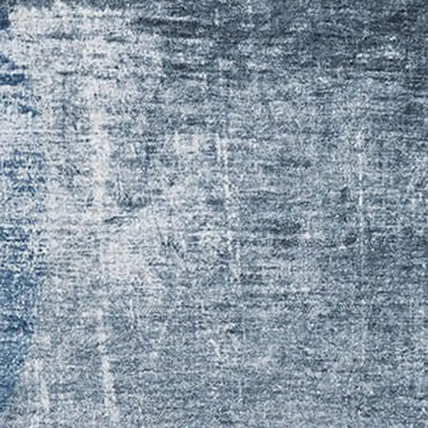 Blue And Ivory Abstract Washable Area Rug With UV Protection Photo 2