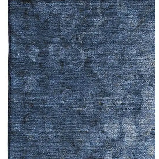 Blue And Ivory Abstract Washable Area Rug With UV Protection Photo 4