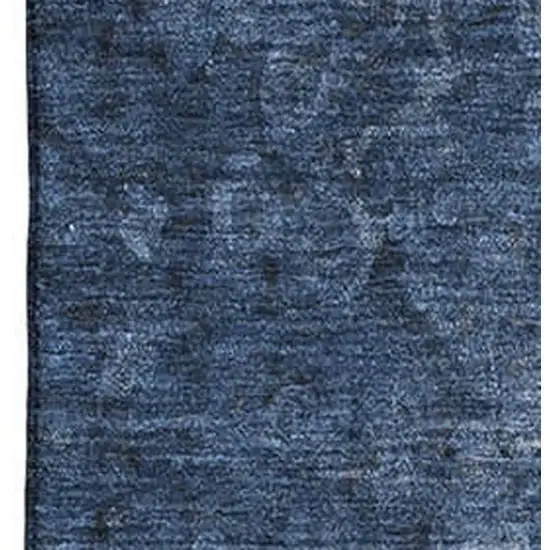 Blue And Ivory Abstract Washable Area Rug With UV Protection Photo 3