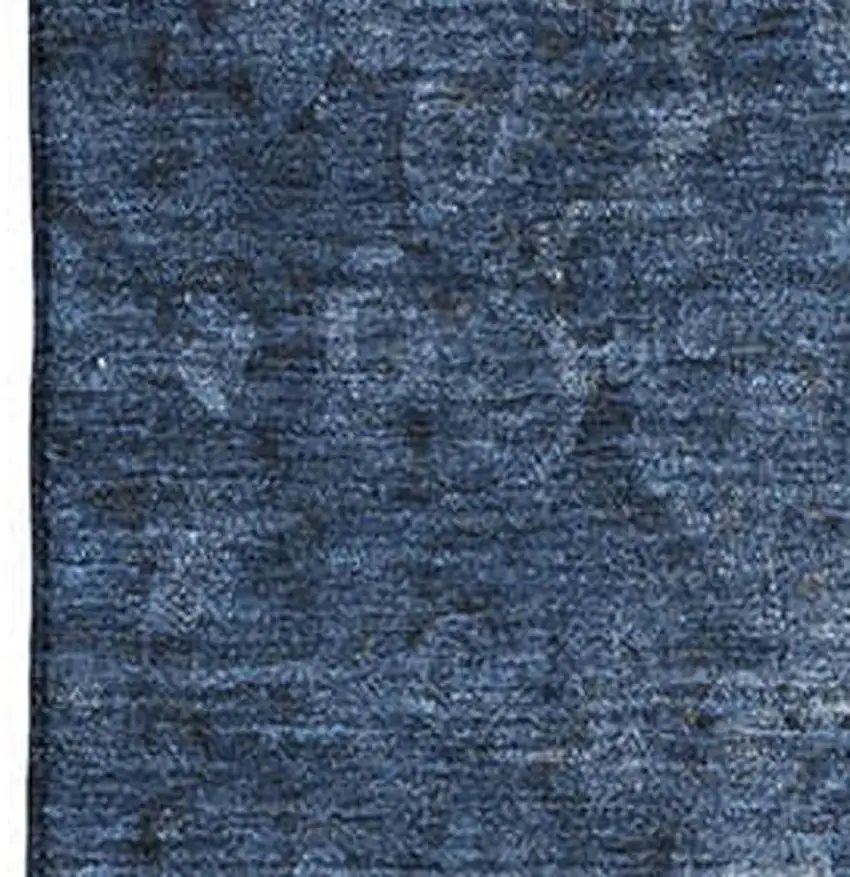 Blue And Ivory Abstract Washable Area Rug With UV Protection Photo 3