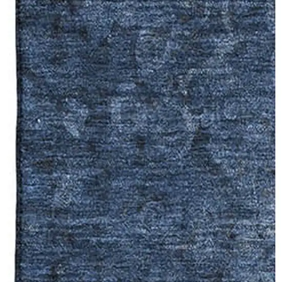 Blue And Ivory Abstract Washable Area Rug With UV Protection Photo 3