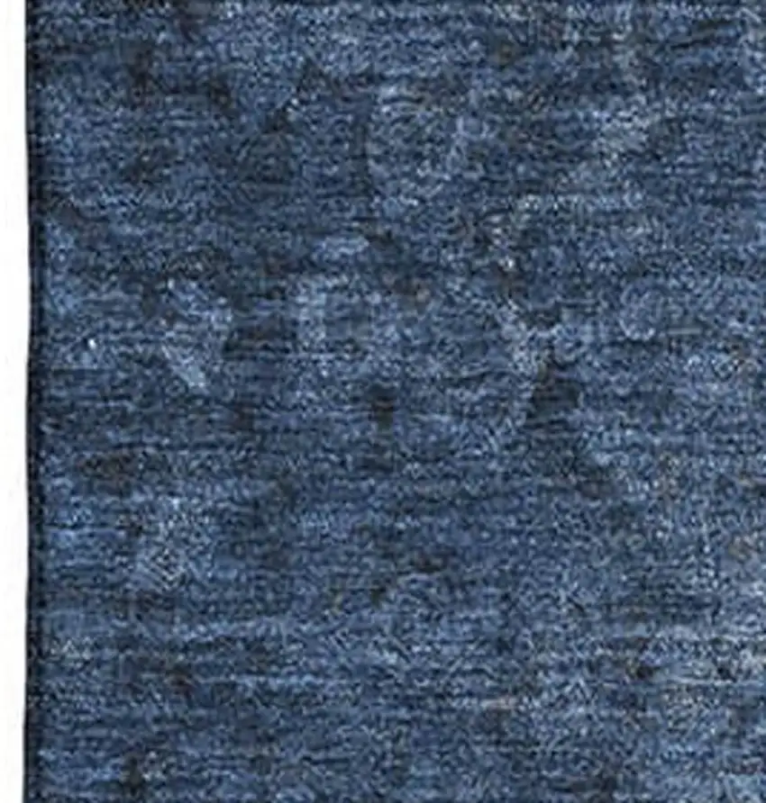 Blue And Ivory Abstract Washable Area Rug With UV Protection Photo 3