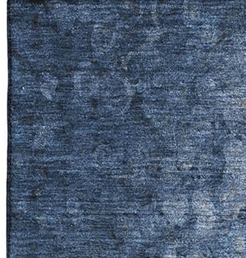 Blue And Ivory Abstract Washable Area Rug With UV Protection Photo 4