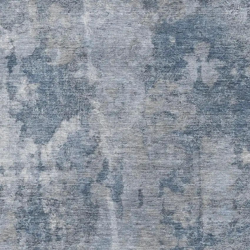 Blue And Ivory Abstract Washable Area Rug With UV Protection Photo 3