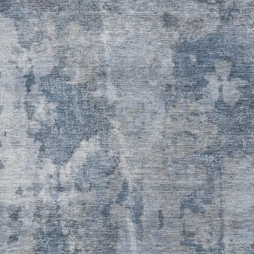Blue And Ivory Abstract Washable Area Rug With UV Protection Photo 3