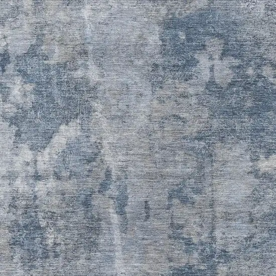 Blue And Ivory Abstract Washable Area Rug With UV Protection Photo 3