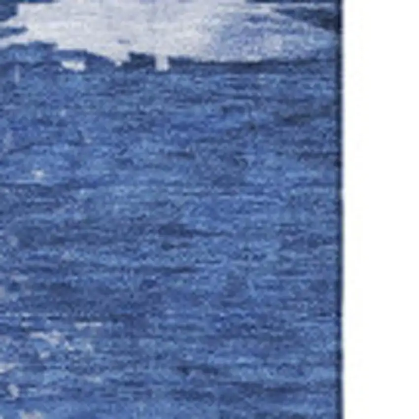 Blue And Ivory Abstract Washable Area Rug With UV Protection Photo 3