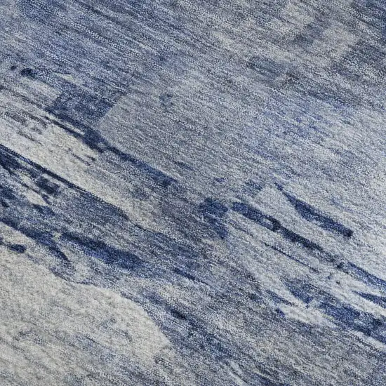 Blue And Ivory Abstract Washable Area Rug With UV Protection Photo 8