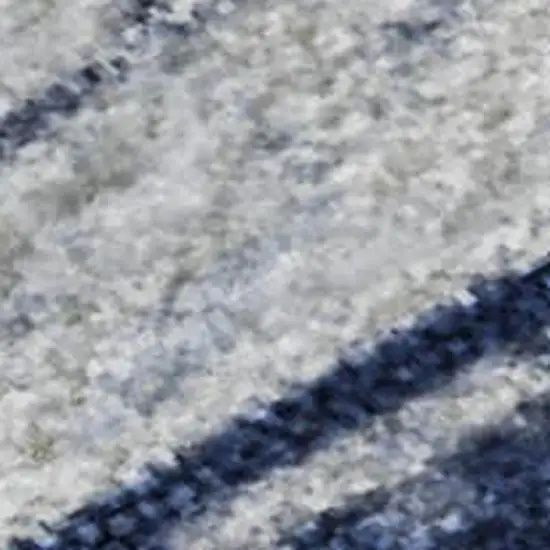 Blue And Ivory Abstract Washable Area Rug With UV Protection Photo 4