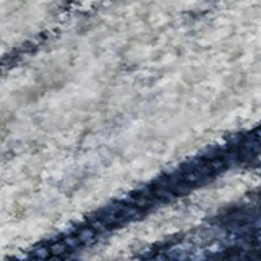 Blue And Ivory Abstract Washable Area Rug With UV Protection Photo 4