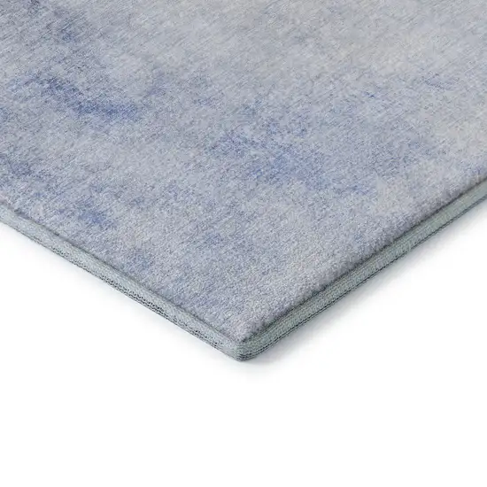 Blue And Ivory Abstract Washable Area Rug With UV Protection Photo 7