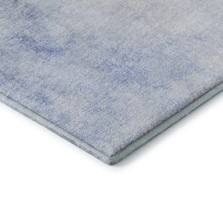 Blue And Ivory Abstract Washable Area Rug With UV Protection Photo 7