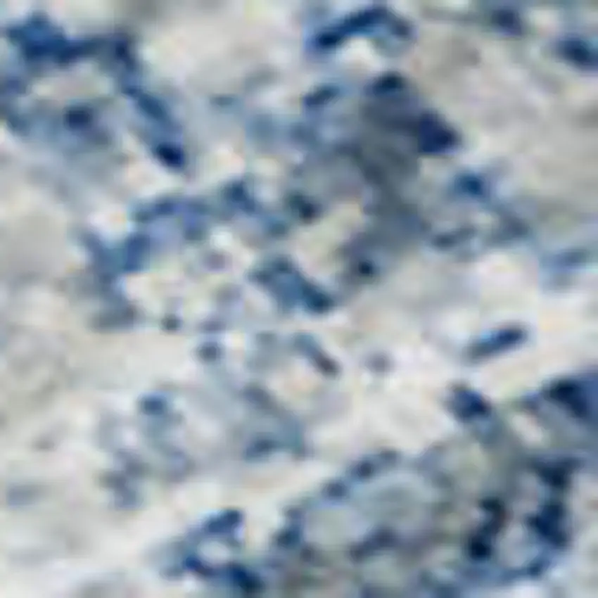 Blue And Ivory Abstract Washable Area Rug With UV Protection Photo 2