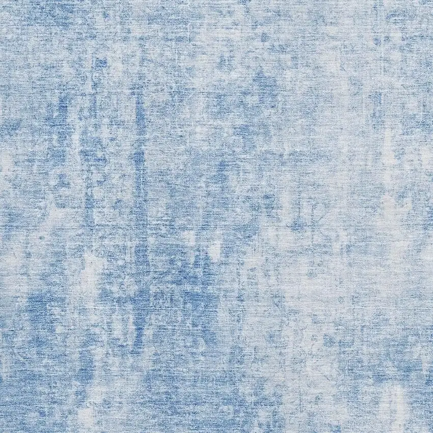 Blue And Ivory Abstract Washable Area Rug With UV Protection Photo 4