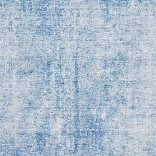Blue And Ivory Abstract Washable Area Rug With UV Protection Photo 7
