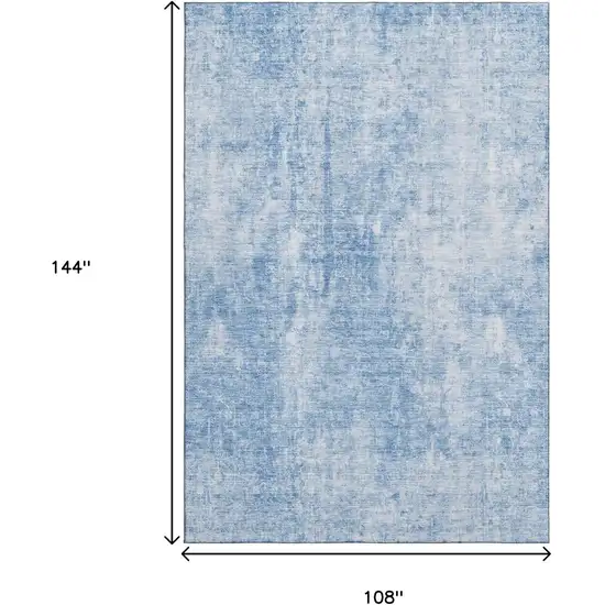 Blue And Ivory Abstract Washable Area Rug With UV Protection Photo 3