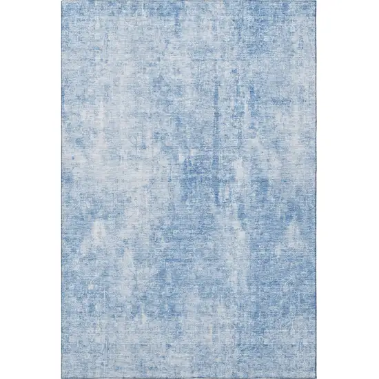 Blue And Ivory Abstract Washable Area Rug With UV Protection Photo 4