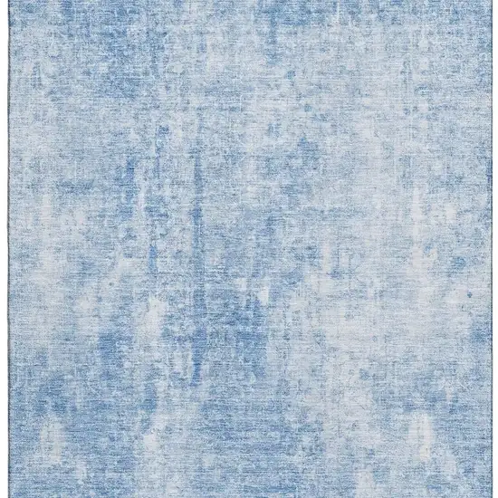 Blue And Ivory Abstract Washable Area Rug With UV Protection Photo 7