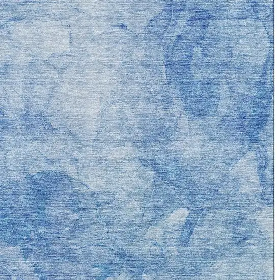 Blue And Ivory Abstract Washable Area Rug With UV Protection Photo 3