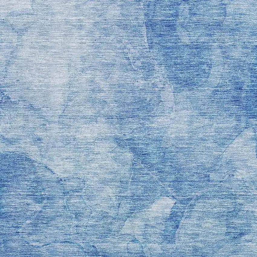 Blue And Ivory Abstract Washable Area Rug With UV Protection Photo 5