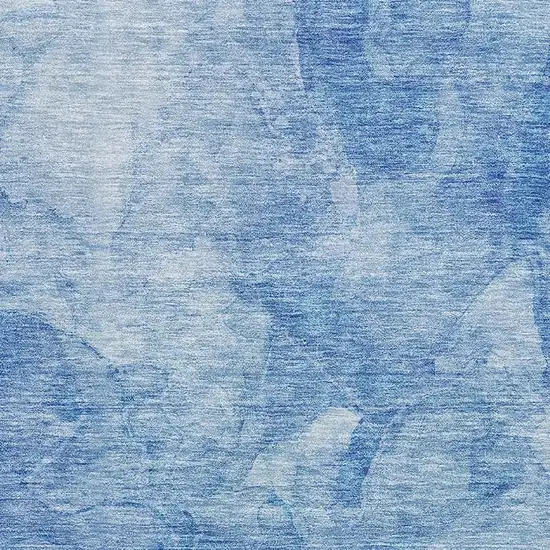 Blue And Ivory Abstract Washable Area Rug With UV Protection Photo 5