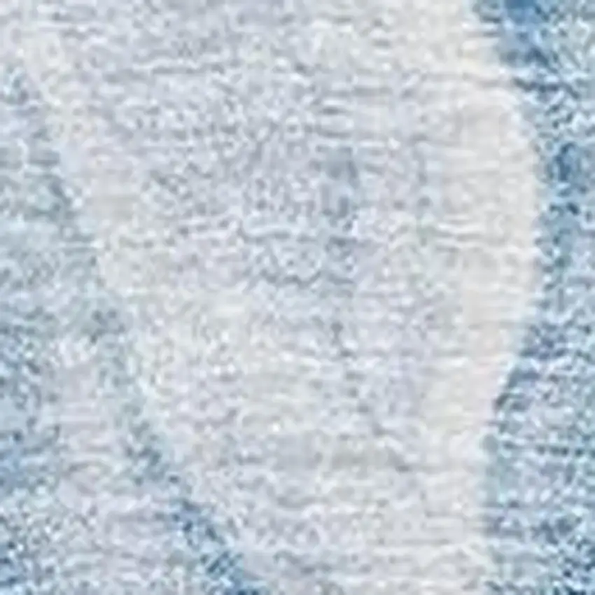 Blue And Ivory Abstract Washable Area Rug With UV Protection Photo 5