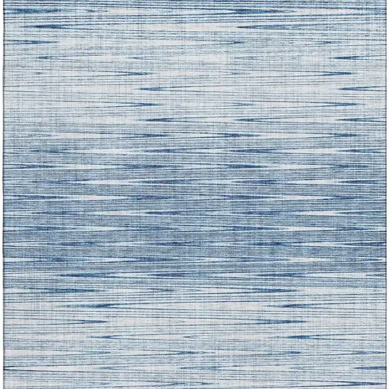 Blue And Ivory Abstract Washable Area Rug With UV Protection Photo 3