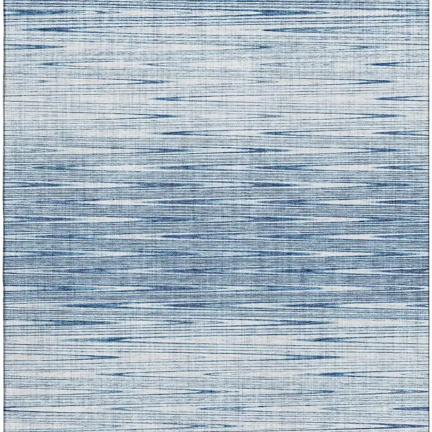 Blue And Ivory Abstract Washable Area Rug With UV Protection Photo 3