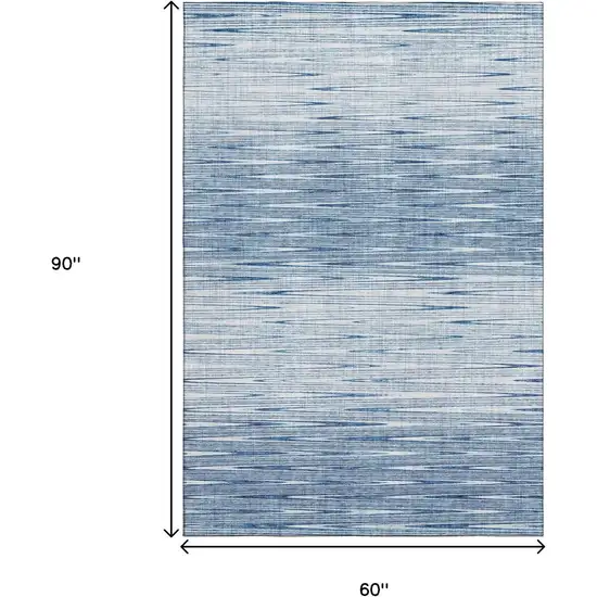 Blue And Ivory Abstract Washable Area Rug With UV Protection Photo 3