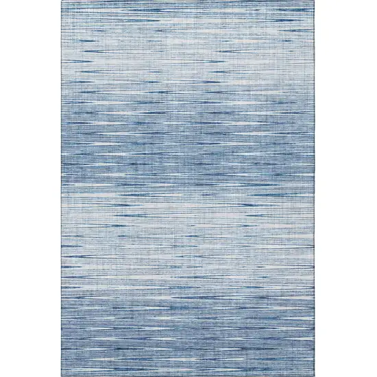 Blue And Ivory Abstract Washable Area Rug With UV Protection Photo 4