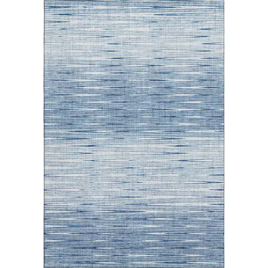 Blue And Ivory Abstract Washable Area Rug With UV Protection Photo 1