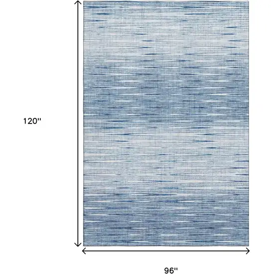 Blue And Ivory Abstract Washable Area Rug With UV Protection Photo 3