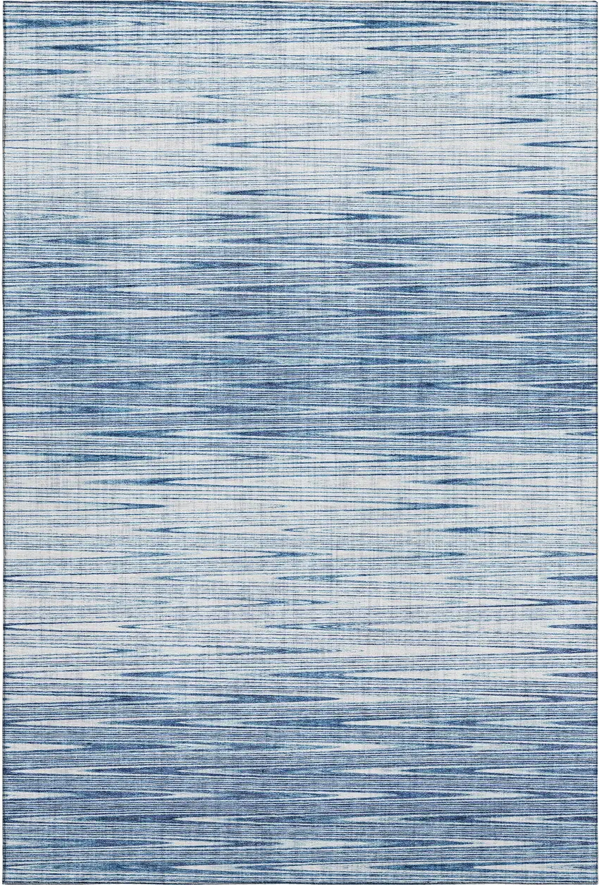 Blue And Ivory Abstract Washable Area Rug With UV Protection Photo 1