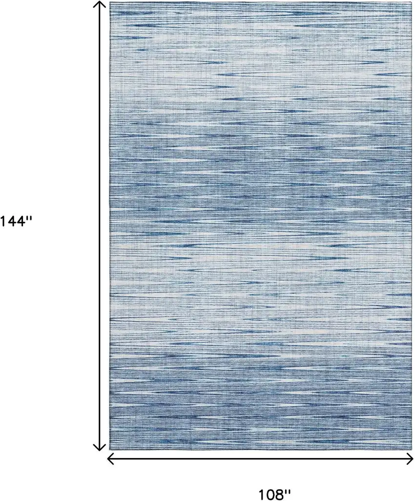 Blue And Ivory Abstract Washable Area Rug With UV Protection Photo 3