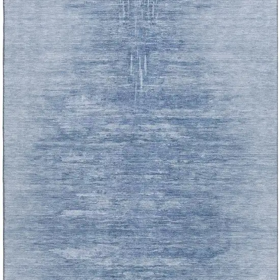 Blue And Ivory Abstract Washable Area Rug With UV Protection Photo 3