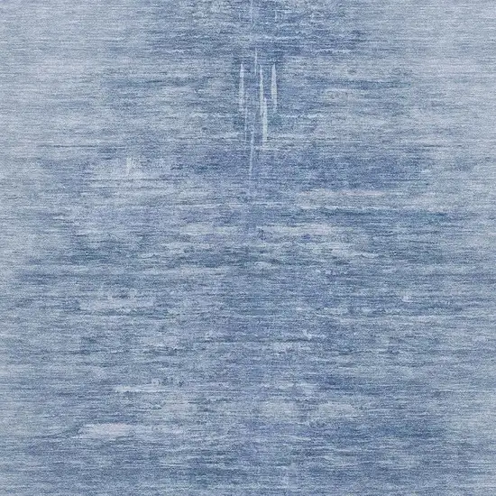 Blue And Ivory Abstract Washable Area Rug With UV Protection Photo 3