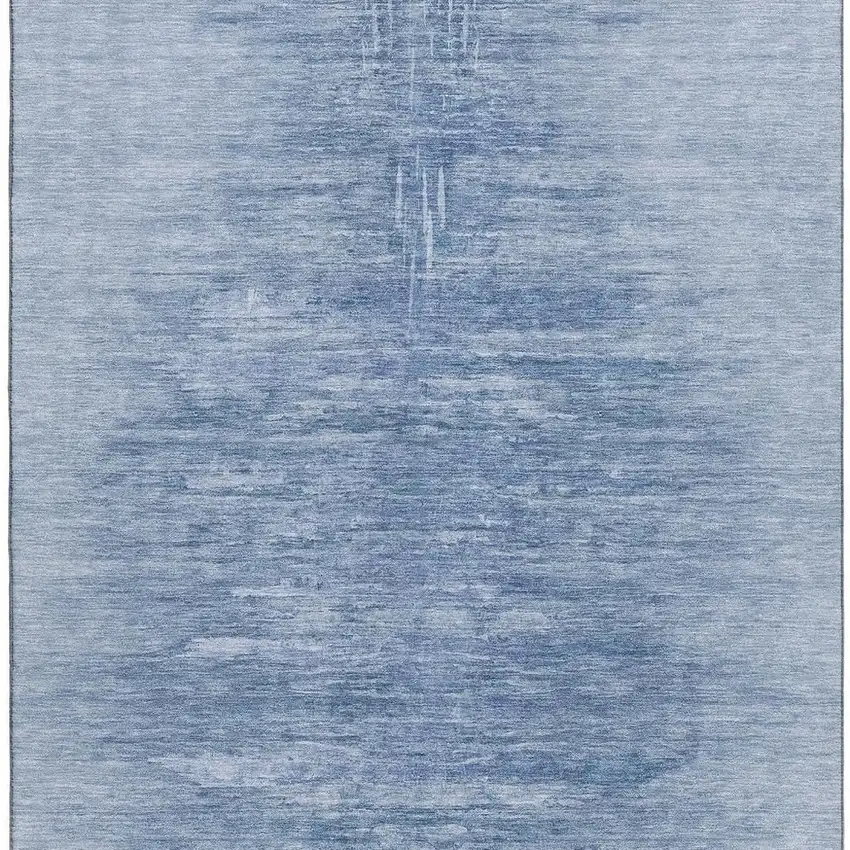 Blue And Ivory Abstract Washable Area Rug With UV Protection Photo 3