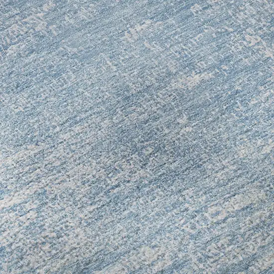 Blue And Ivory Abstract Washable Area Rug With UV Protection Photo 7