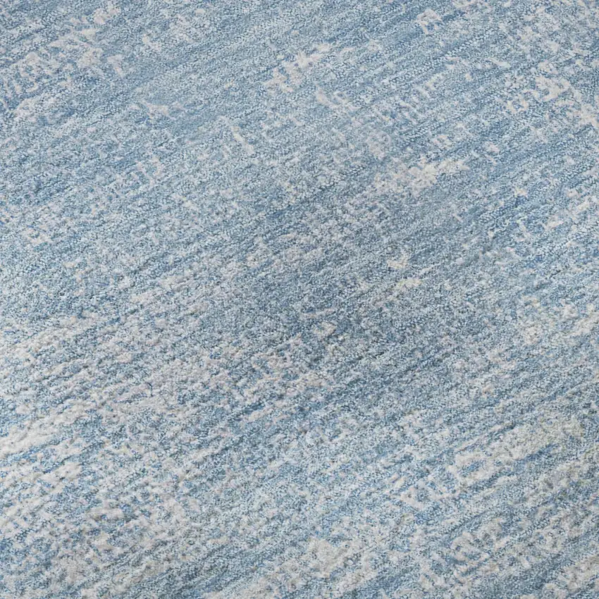Blue And Ivory Abstract Washable Area Rug With UV Protection Photo 7