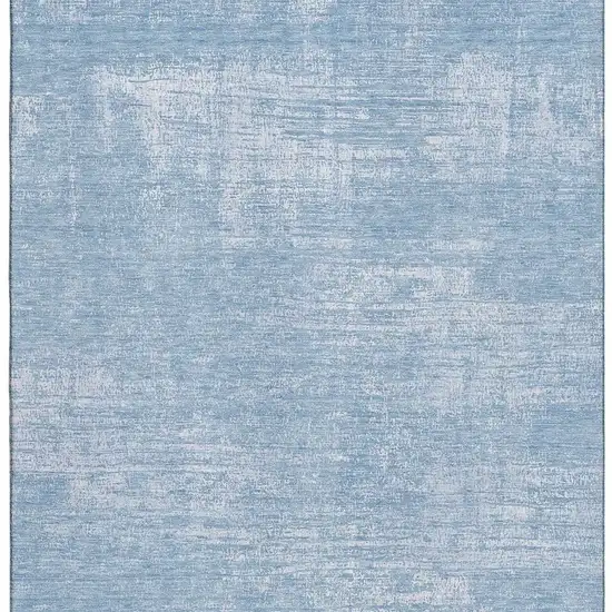 Blue And Ivory Abstract Washable Area Rug With UV Protection Photo 3