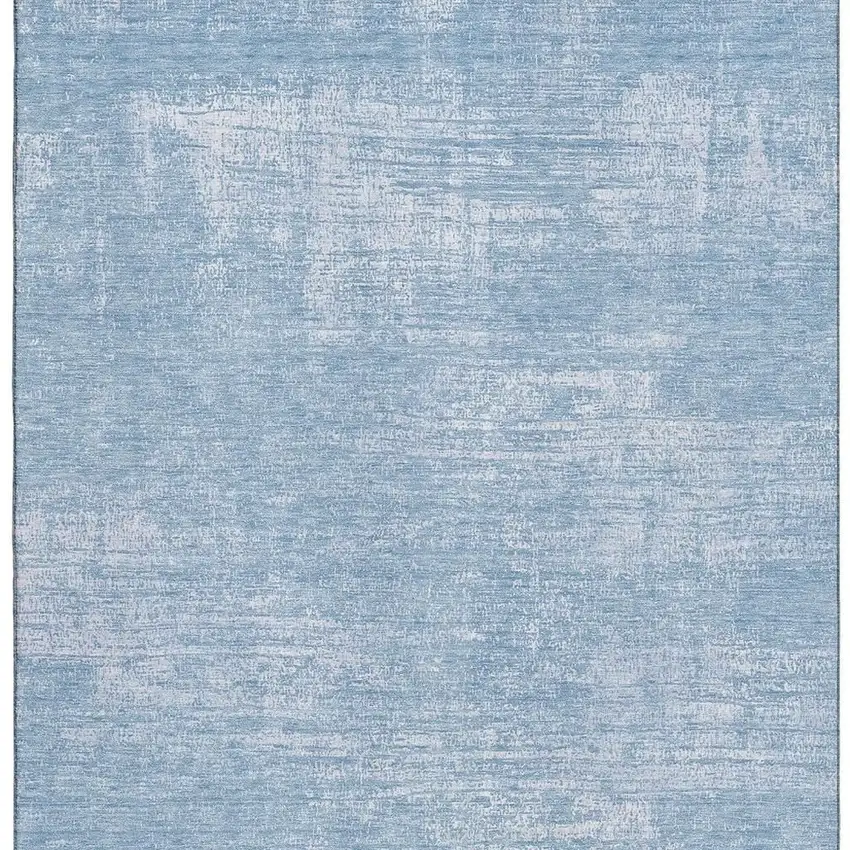 Blue And Ivory Abstract Washable Area Rug With UV Protection Photo 3
