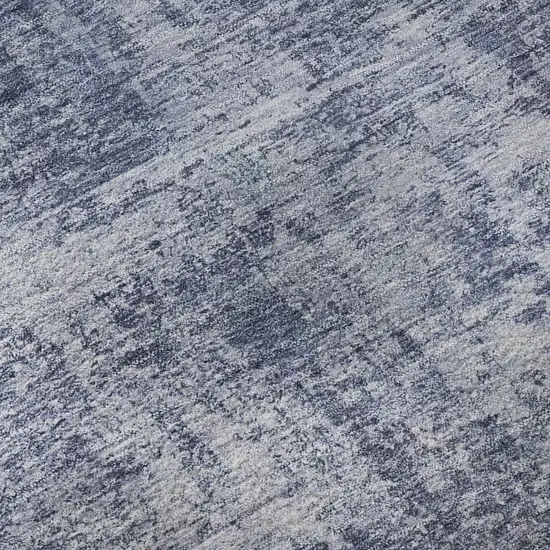 Blue And Ivory Abstract Washable Area Rug With UV Protection Photo 9