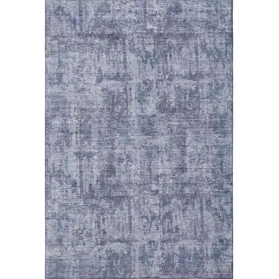 Blue And Ivory Abstract Washable Area Rug With UV Protection Photo 3