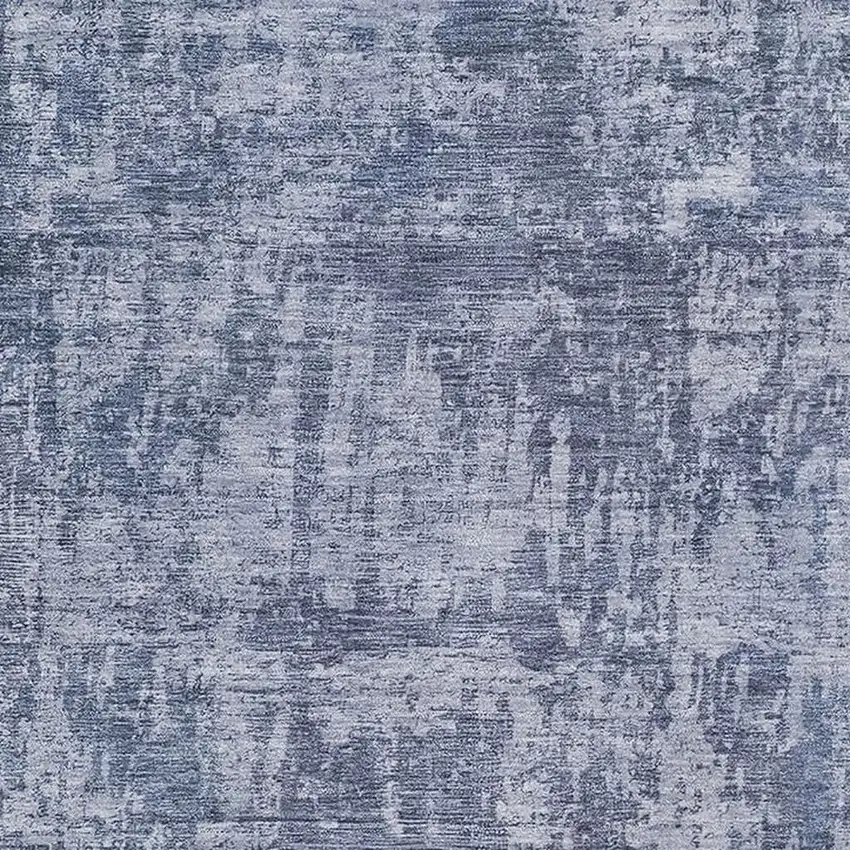 Blue And Ivory Abstract Washable Area Rug With UV Protection Photo 2