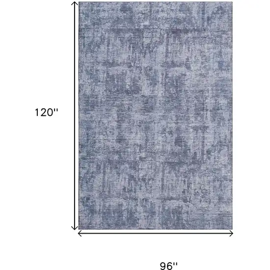 Blue And Ivory Abstract Washable Area Rug With UV Protection Photo 8