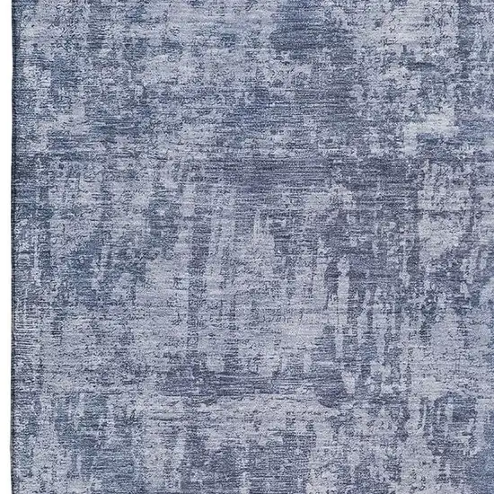 Blue And Ivory Abstract Washable Area Rug With UV Protection Photo 2