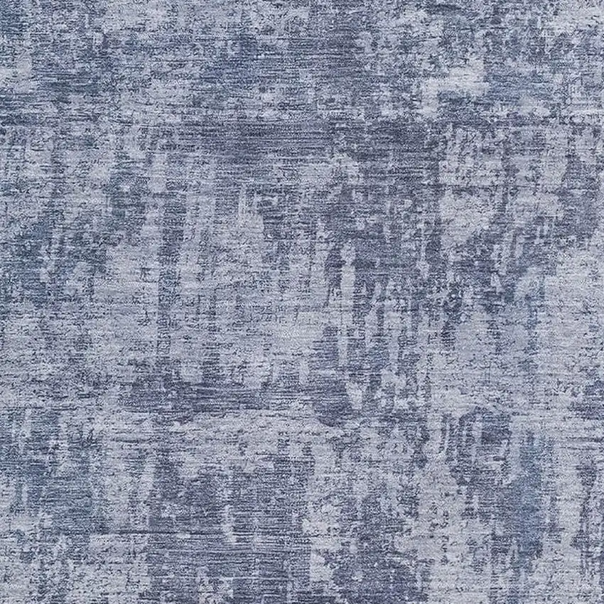 Blue And Ivory Abstract Washable Area Rug With UV Protection Photo 2