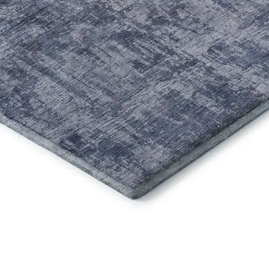 Blue And Ivory Abstract Washable Area Rug With UV Protection Photo 7