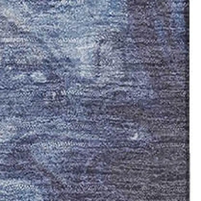 Blue And Ivory Abstract Washable Area Rug With UV Protection Photo 2