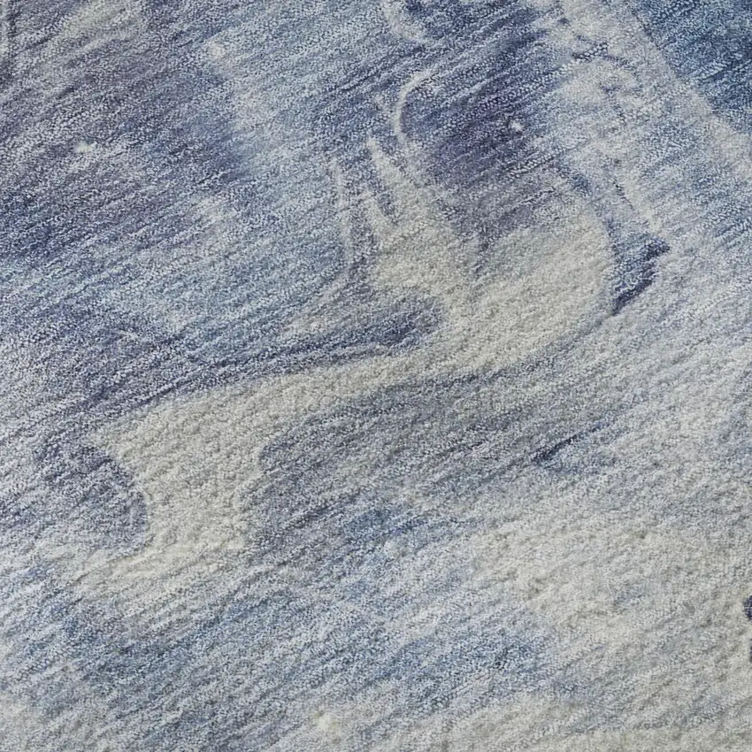 Blue And Ivory Abstract Washable Area Rug With UV Protection Photo 9